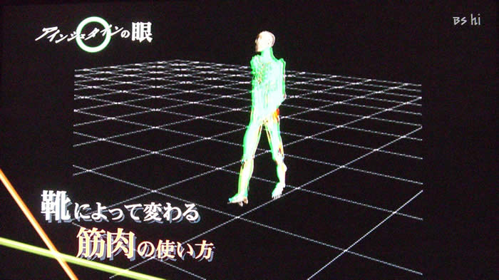 (番組キャプチャ)マジックミラーシステムで解析された歩行時の画像